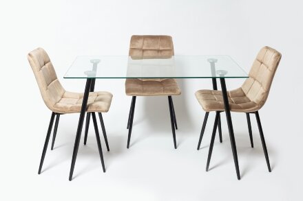 Обеденная зона Стол UDT 5003 \ Стул UDC 7094 Беж (3шт)   