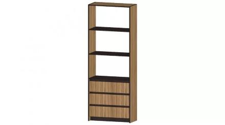 Стеллаж 3 ящика Бостон, дуб Вотан 