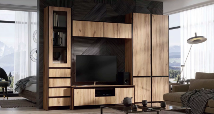 Стеллаж 3 ящика Бостон, дуб Вотан 