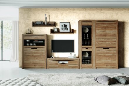 Шкаф двухдверный низкий Соренто, Дуб стирлинг 