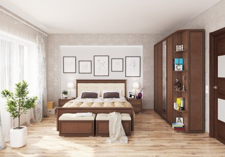 Модульная спальня Ливорно 2, орех донской 